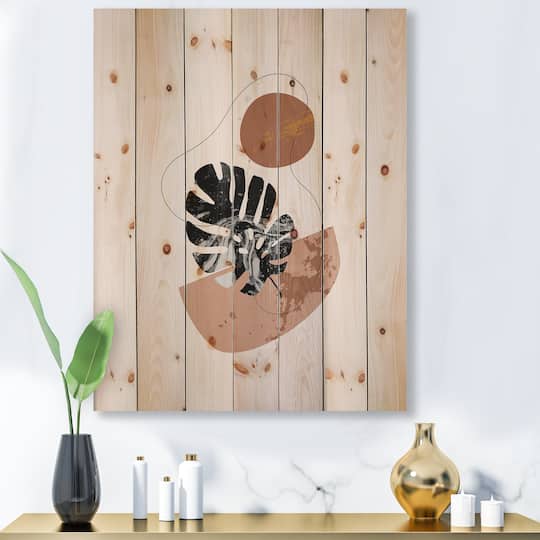 Designart - Abstract Shapes & Tropical Monstera Leaves